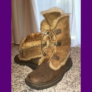Born leather & shearling mid-calf boots 9/9.5
